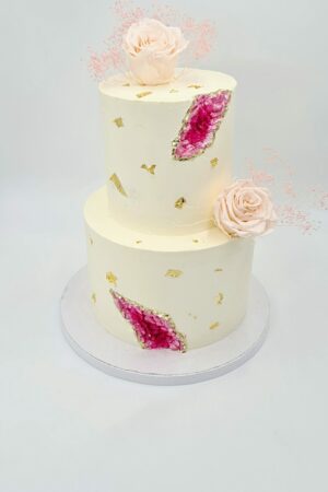 L.C  Géode cake - Fleur éternelle