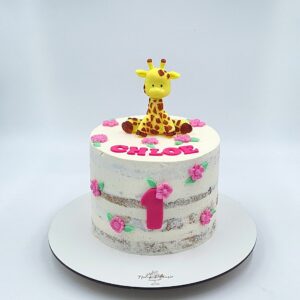 Naked cake Girafe Feuilles