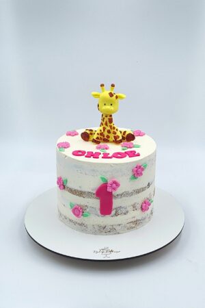 Naked cake Girafe Feuilles