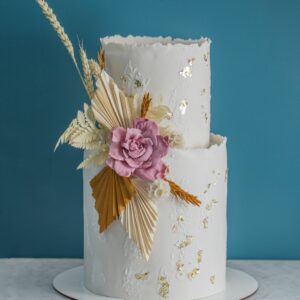 C.D Boho Floral Wedding Cake