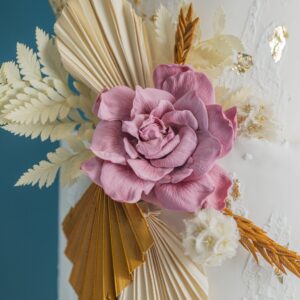 C.D Boho Floral Wedding Cake