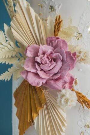 C.D Boho Floral Wedding Cake