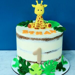 Naked cake Girafe Feuilles