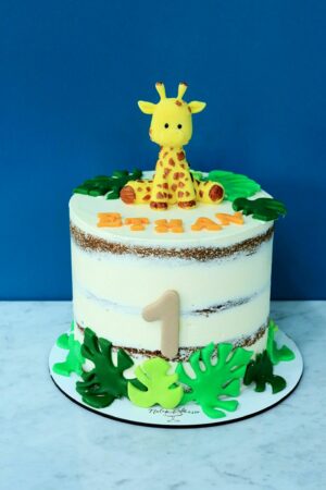Naked cake Girafe Feuilles