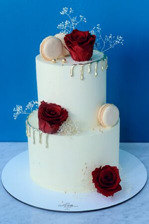 L.C Wedding Drip cake fleurs